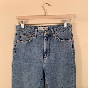Topshop Size 4 High Waist Mom Jeans, Ankle Cut, Mid-Wash